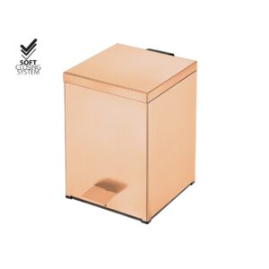 90677/AB6 WASTE PAPER BASKET 5L BRUSHED ROSE GOLD