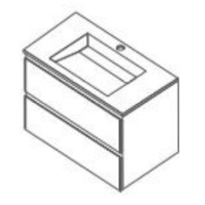 WD2246-0W 2DRAW FURNITURE WHITE 80X46X50