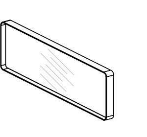 BLIND MIRROR HORIZONTAL SABLE 120X30