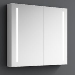 NGA201 MIRROR CABINET POLISHED SILVER 80X70X12