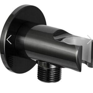 MINIMAL WATER OUTLET WITH SHOWER HOOK 337M BRUSHED BLACK CHROME