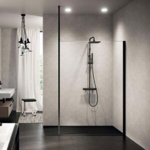 KUADRA H 130 KUADH130-1N 127-130 CLEAR GLASS BRUSHED BLACK CHROME