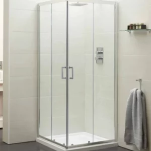 NAA1142 AQUA CORNER ENTRY 80X80X200 CLEAR POLISHED SILVER