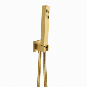 SQUARE HAND SHOWER WITH HOOK AND FLEXIBLE 337Q317AU BRUSHED GOLD