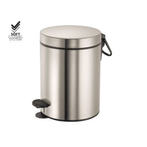 90680/11BR WASTE PAPER BASKET 5LT BRUSHED NICKEL