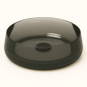 CRYSTALGLOW ROUND WASHBASIN 6203510003 45X45X14 GREY BLACK