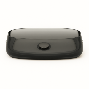 CRYSTALGLOW OVAL WASHBASIN 6203510006 58x38x14 GREY BLACK