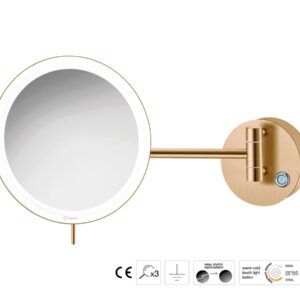MR LED 705/01BR MAGNIFYING COSMETIC MIRROR X3 WARM BRONZE BRUSHED